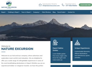 How natureexcursion.com looks like on a tablet such as an iPad.