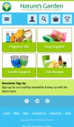 How naturesgardencandles.com looks like on a mobile device such as an iPhone.