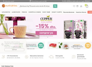 How naturitas.es looks like on a tablet such as an iPad.