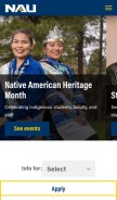 How nau.edu looks like on a mobile device such as an iPhone.