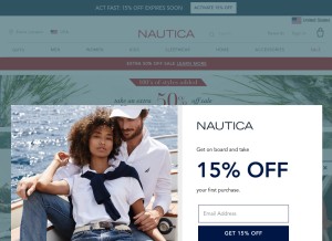How nautica.com looks like on a tablet such as an iPad.