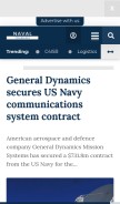 How naval-technology.com looks like on a mobile device such as an iPhone.
