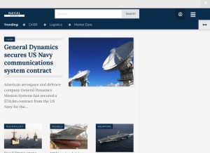How naval-technology.com looks like on a tablet such as an iPad.