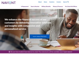 How navient.com looks like on a tablet such as an iPad.