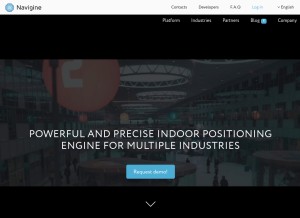 How navigine.com looks like on a tablet such as an iPad.