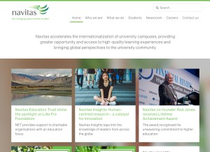 How navitas.com looks like on a tablet such as an iPad.