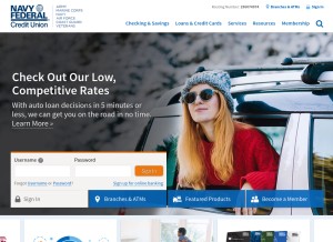 How navyfederal.org looks like on a tablet such as an iPad.