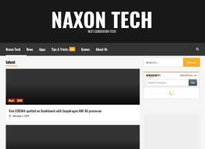 How naxontech.com looks like on a tablet such as an iPad.