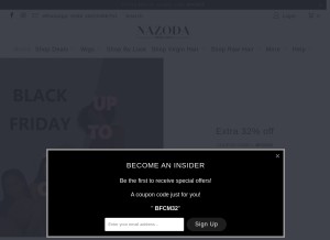 How nazoda.com looks like on a tablet such as an iPad.