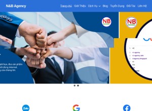 How nb-agency.com looks like on a tablet such as an iPad.