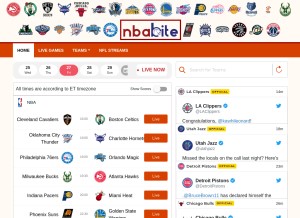 How nbabite.com looks like on a tablet such as an iPad.