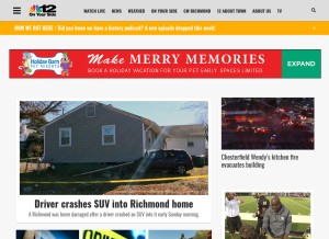 How nbc12.com looks like on a tablet such as an iPad.