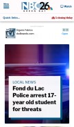 How nbc26.com looks like on a mobile device such as an iPhone.