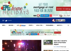 How nbc4i.com looks like on a tablet such as an iPad.