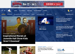How nbclosangeles.com looks like on a tablet such as an iPad.