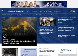 How nbcmiami.com looks like on a tablet such as an iPad.