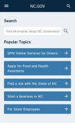 How nc.gov looks like on a mobile device such as an iPhone.