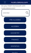 How ncalculators.com looks like on a mobile device such as an iPhone.