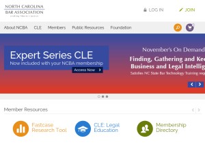How ncbar.org looks like on a tablet such as an iPad.