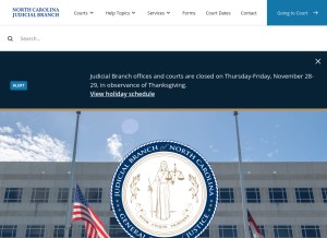 How nccourts.org looks like on a tablet such as an iPad.