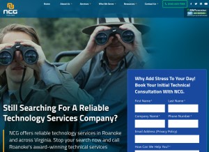 How ncg-net.com looks like on a tablet such as an iPad.