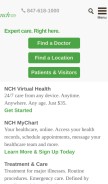 How nch.org looks like on a mobile device such as an iPhone.
