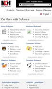 How nchsoftware.com looks like on a mobile device such as an iPhone.