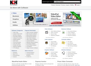 How nchsoftware.com looks like on a tablet such as an iPad.