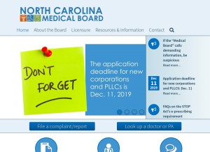 How ncmedboard.org looks like on a tablet such as an iPad.