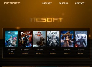 How ncsoft.com looks like on a tablet such as an iPad.