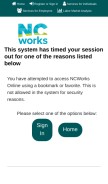How ncworks.gov looks like on a mobile device such as an iPhone.