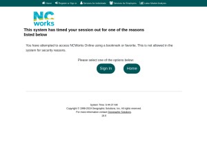 How ncworks.gov looks like on a tablet such as an iPad.
