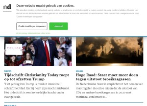 How nd.nl looks like on a tablet such as an iPad.