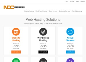 How ndchost.com looks like on a tablet such as an iPad.