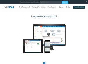 How nddprint.com looks like on a tablet such as an iPad.