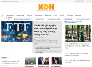 How ndh.vn looks like on a tablet such as an iPad.