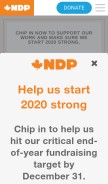 How ndp.ca looks like on a mobile device such as an iPhone.