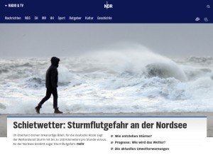 How ndr.de looks like on a tablet such as an iPad.