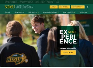 How ndsu.edu looks like on a tablet such as an iPad.