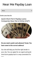 How nearmepayday.loan looks like on a mobile device such as an iPhone.