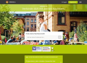 How nebenan.de looks like on a tablet such as an iPad.