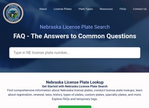 How nebraskalicenseplate.com looks like on a tablet such as an iPad.