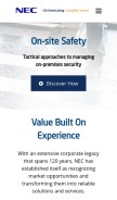 How necam.com looks like on a mobile device such as an iPhone.