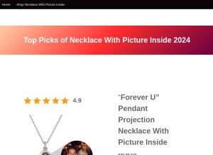 How necklacewithpictureinside.com looks like on a tablet such as an iPad.