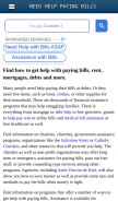 How needhelppayingbills.com looks like on a mobile device such as an iPhone.