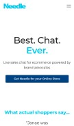 How needle.com looks like on a mobile device such as an iPhone.