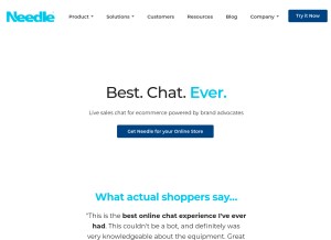 How needle.com looks like on a tablet such as an iPad.