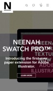 How neenahpaper.com looks like on a mobile device such as an iPhone.