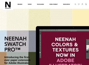 How neenahpaper.com looks like on a tablet such as an iPad.