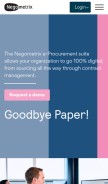 How negometrix.com looks like on a mobile device such as an iPhone.